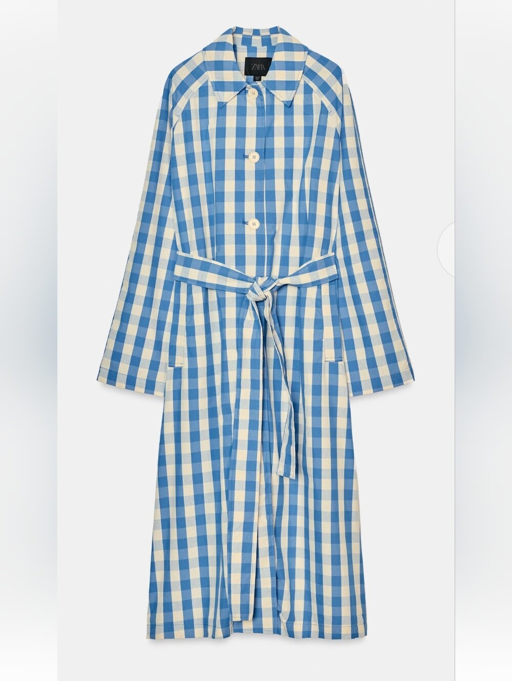Zara GINGHAM TRENCH COAT(M)